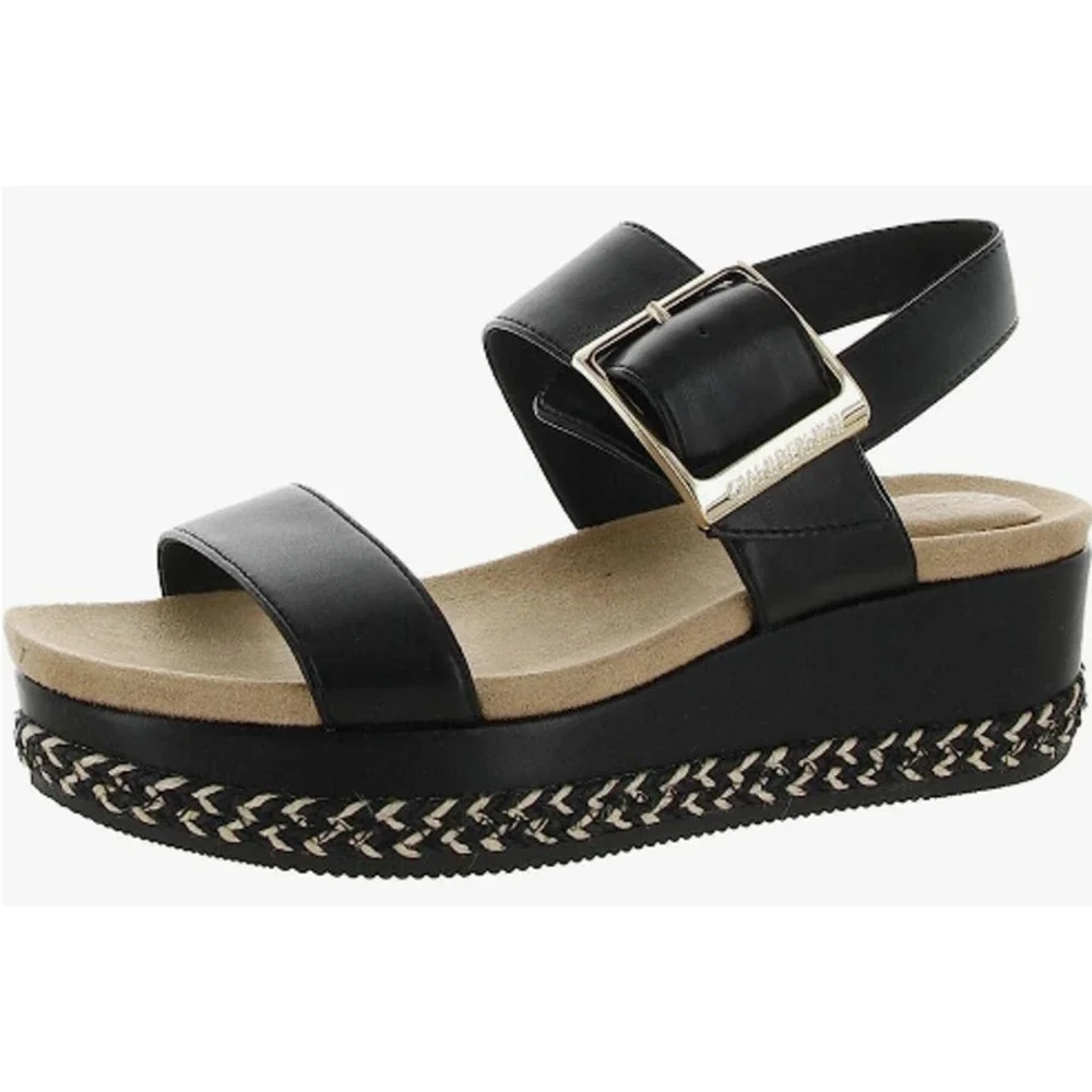 NIB Giani Bernini Jerammie Wedge Sandals Black Size 8.5 - Picture 5 of 5